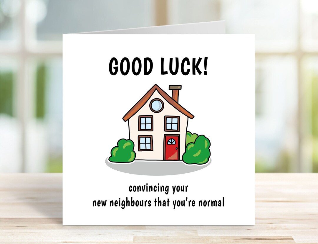 New Home Good Luck Card Funny Card Housewarming Card for New Etsy