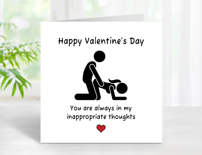 Naughty Valentines Day Card, Rude Card for Valentine's Day, Funny Card for Boyfriend, Girlfriend, Mari, Wife, Partner, Valentines Card White Card