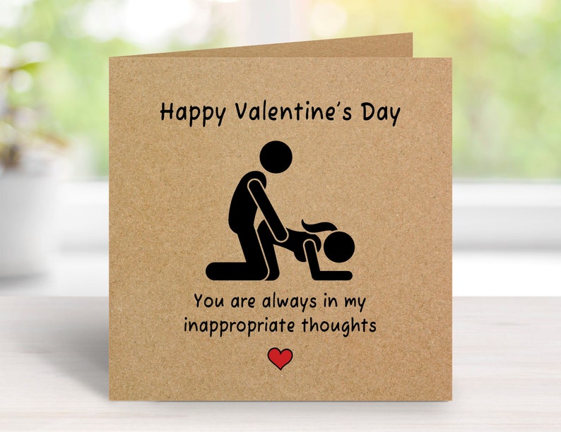 Naughty Valentines Day Card, Rude Card for Valentine's Day, Funny Card for Boyfriend, Girlfriend, Mari, Wife, Partner, Valentines Card Kraft Card