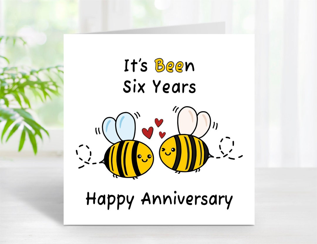 Printable 6 Year Anniversary Card