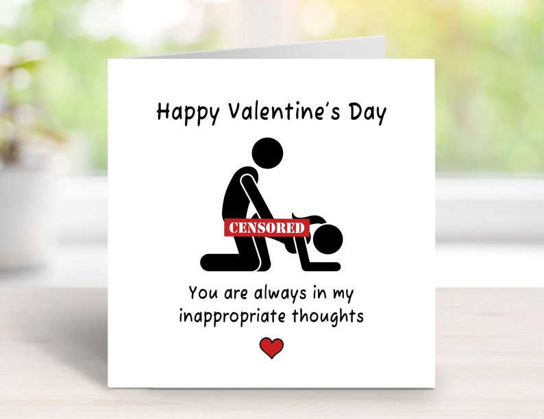 Naughty Valentines Day Card, Rude Card for Valentine's Day, Funny Card for Boyfriend, Girlfriend, Mari, Wife, Partner, Valentines Card image 1