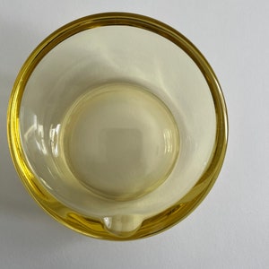 Vintage Viking Art Glass Horseshoe Shape Ashtray Yellow Cigar Trinket Dish RARE!