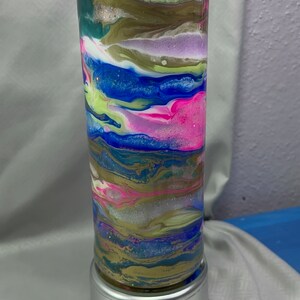 Gold and Pink swirl Glitter and glow tumbler