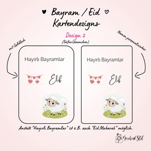 Tarjeta de dinero Bayram personalizada para niños | Idea de regalo de Eid Mubarak | Tarjeta de Ramadán Regalo Kurban Tarjeta de felicitación Hayirli Bayramlar imagen 9