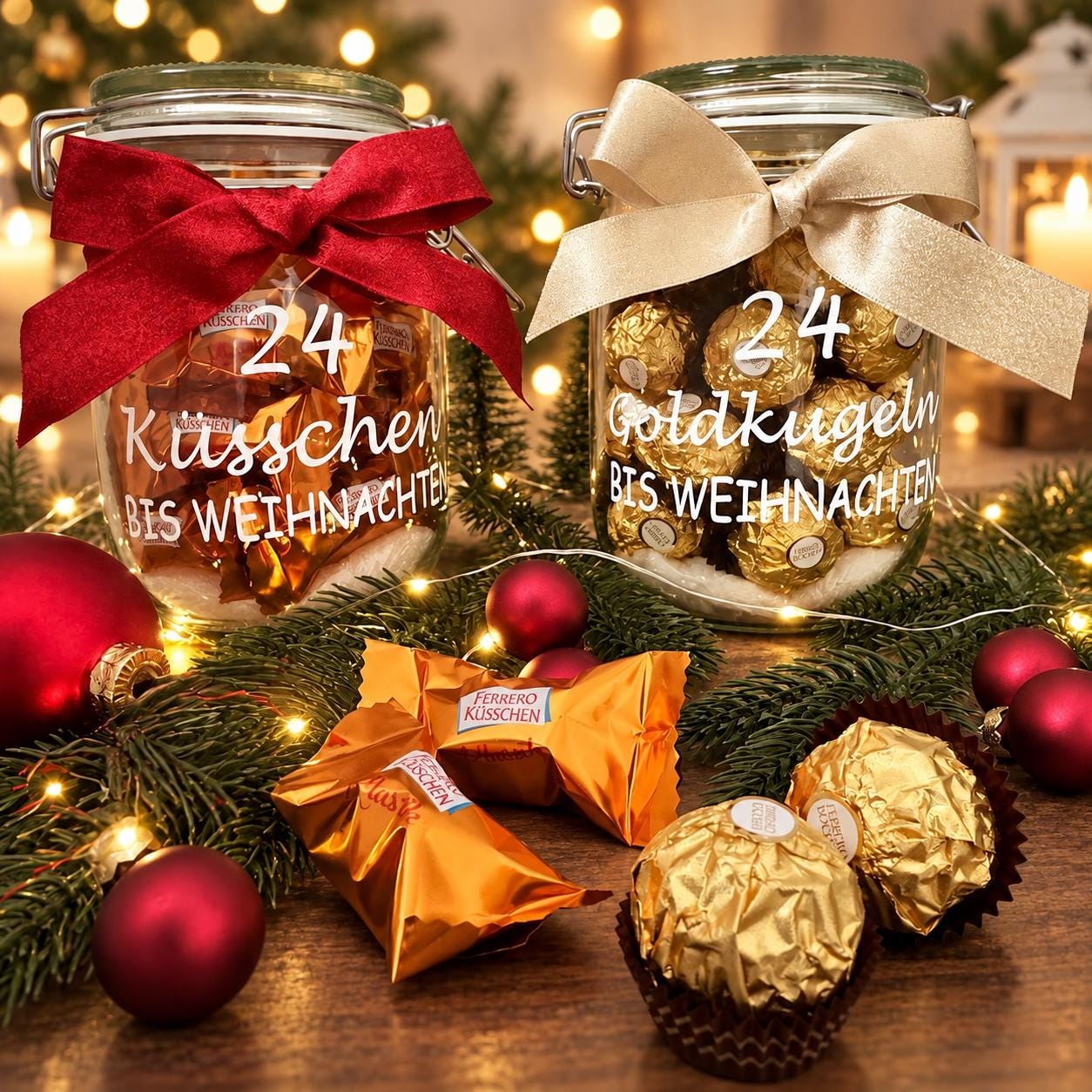 Weihnachtsgeschenk im glas
