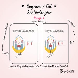 Tarjeta de dinero Bayram personalizada para niños | Idea de regalo de Eid Mubarak | Tarjeta de Ramadán Regalo Kurban Tarjeta de felicitación Hayirli Bayramlar imagen 10