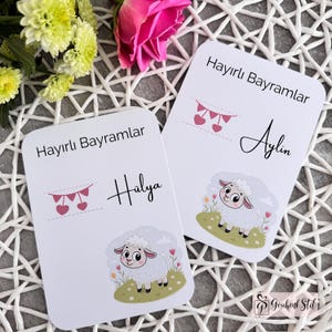 Tarjeta de dinero Bayram personalizada para niños | Idea de regalo de Eid Mubarak | Tarjeta de Ramadán Regalo Kurban Tarjeta de felicitación Hayirli Bayramlar imagen 3