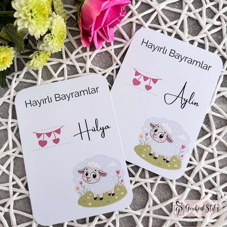 Tarjeta de dinero Bayram personalizada para niños | Idea de regalo de Eid Mubarak | Tarjeta de Ramadán Regalo Kurban Tarjeta de felicitación Hayirli Bayramlar imagen 3