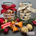 24 Kisses Until Christmas Saying | 24 Gold Balls Until Christmas | Advent Calendar in a Jar | Gift Idea for St. Nicholas Day | Christmas Decoration
