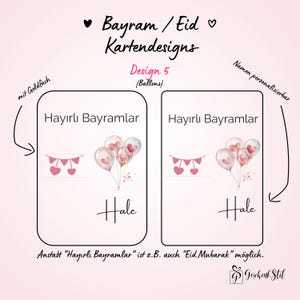 Tarjeta de dinero Bayram personalizada para niños | Idea de regalo de Eid Mubarak | Tarjeta de Ramadán Regalo Kurban Tarjeta de felicitación Hayirli Bayramlar imagen 12