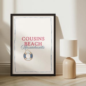 Cousins Beach Poster: Pastel Coastal Wall Art, Summer Decor (Digital Download)