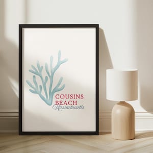 Cousins Beach Poster: Pastel Coastal Wall Art, Summer Decor (Digital Download)