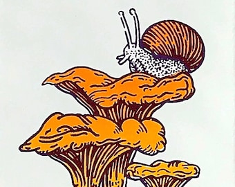 Snail & Chanterelles Screenprint