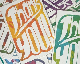 Thank You Card, Handprinted, Screenprint