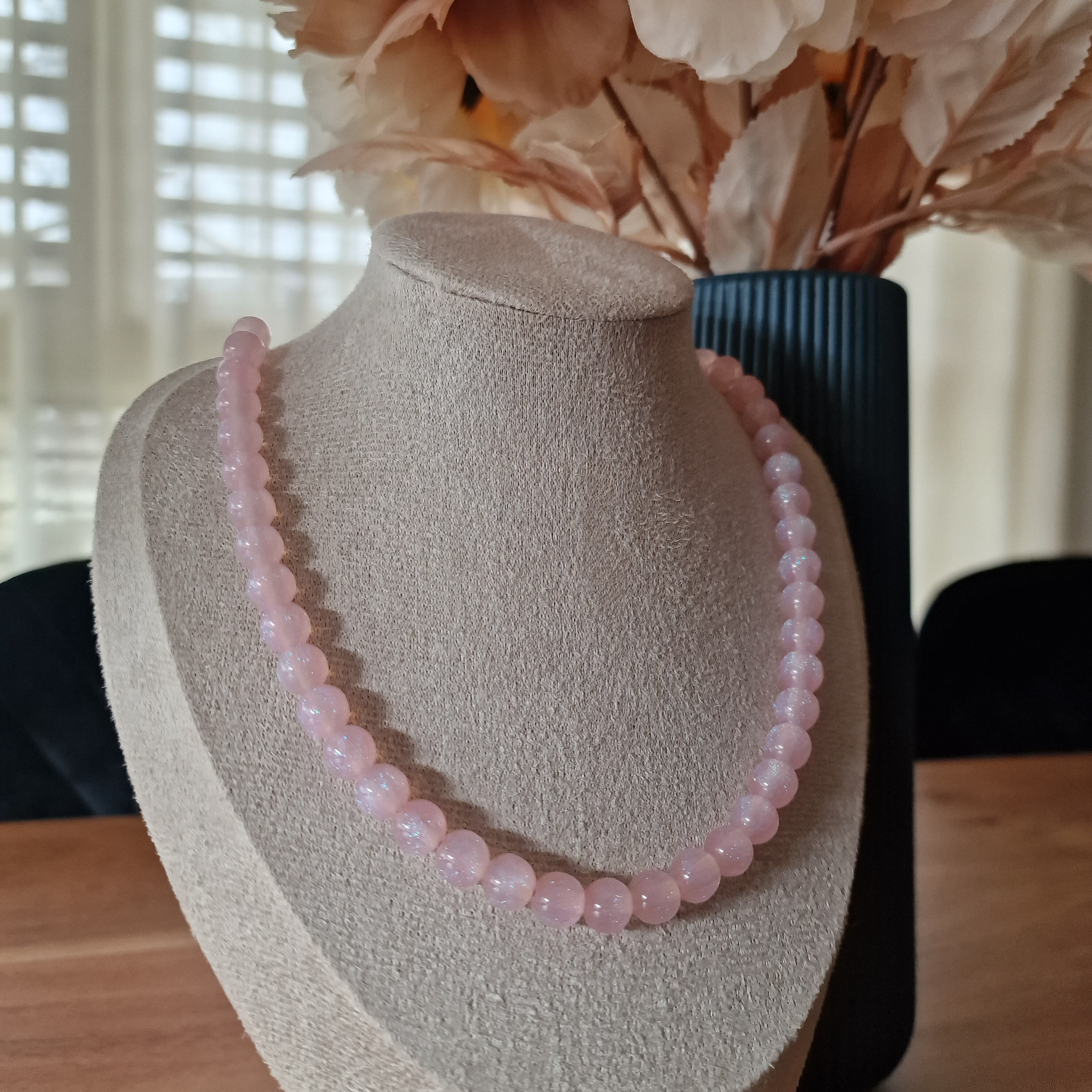 Collier En Véritables Perles De Culture Roses 8-9 Mm - Longueur 57 Cm Environ