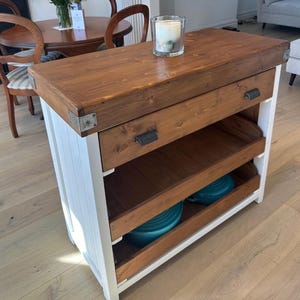Butchers block style kitchen island