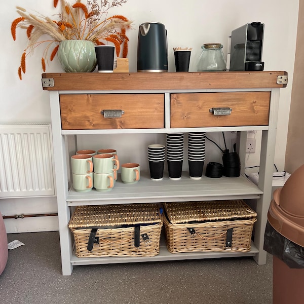Butchers block style kitchen island/ console table