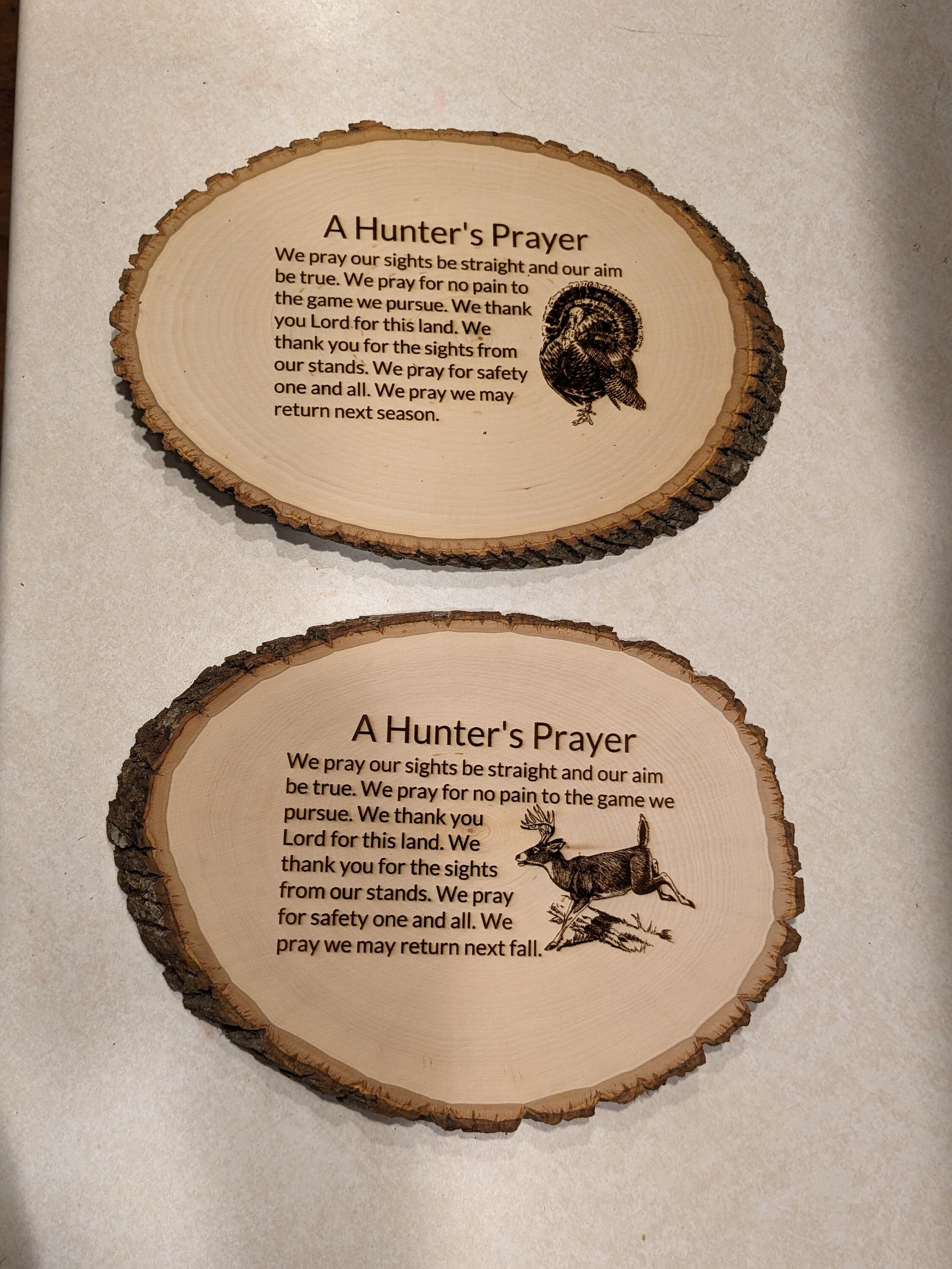 7 x 9 Inch Engraved Catholic Lord's Prayer Genuine Alder Wood