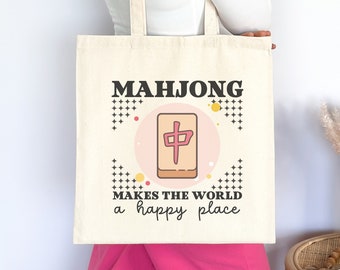Mahjong Spieler Tasche aus Canvas: Retro Style