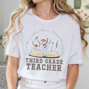 Koszulka dla nauczyciela Teach Them Love Them Watch Them Grow, koszulka dla nauczyciela z botanicznym motywem trzeciej klasy, koszulka z podziękowaniami dla nauczyciela BacktoSchool