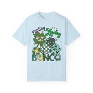 St. Patrick's Day Bunco Shirt: Feeling Lucky Comfort Colors Tee Chambray