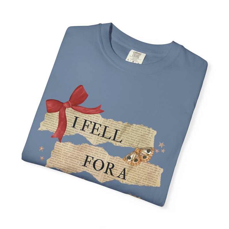 Coquette Villain Book Lover Tee: Dark Academia Comfort Colors Shirt Blue Jean
