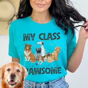 Hundeliebhaber Lehrer T-Shirt: &quot;PAWSOME&quot; Class, Lehrer Wertschätzung Geschenk.&quot;
