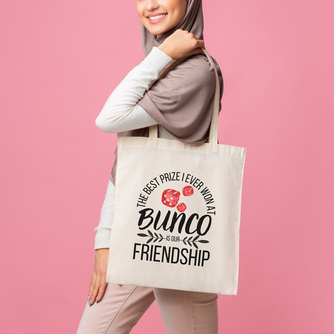 Bunco Friends Canvas Tote Bag, Bunko Friendship Cotton Tote, Ladies