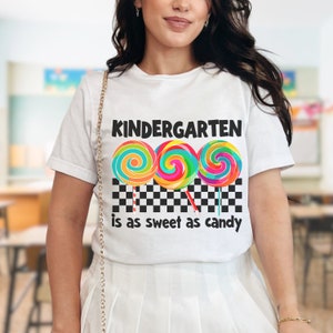 Kindergarten Teacher T-Shirt: Sweet Lollipops, Back-to-School Gift