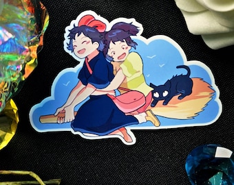 Studio Ghibli kawaii Matte Sticker | Kiki's Delivery Service x Spirited Away | 4 x 2.5