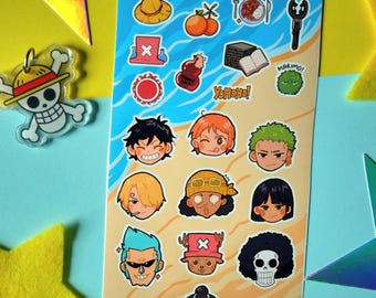 ONE PIECE Deco Glossy Sticker Sheet| Luffy and Crew Merch