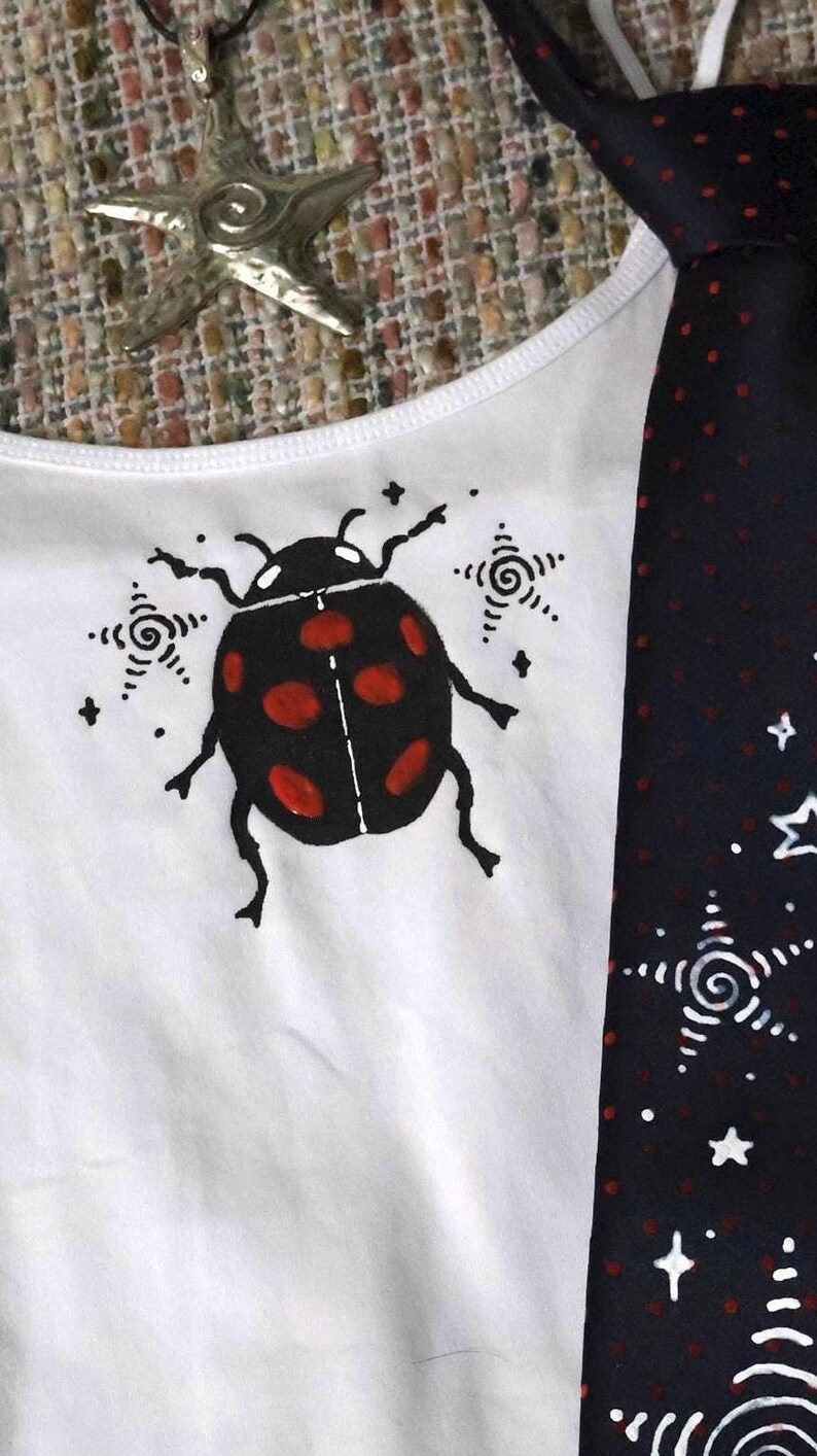 Religious Bugcore Hand-painted Ladybug Cami Top – Naturecore Bug Top, Bugcore Alternative ...