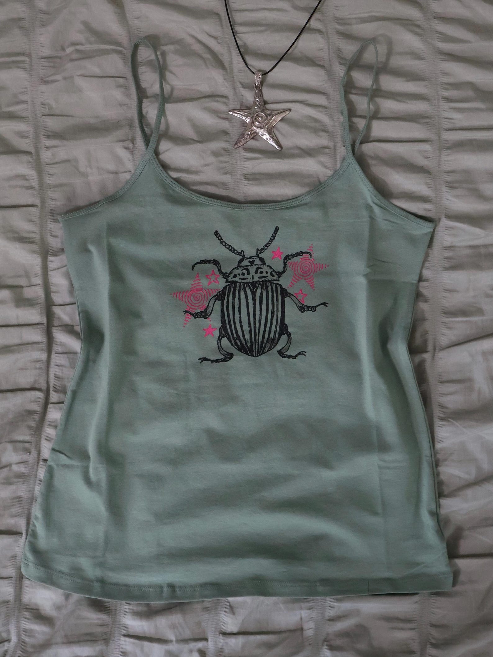 Religious Bugcore Hand-painted Beetle Cami Top - Bugcore Entomology Tank, Alternative ...