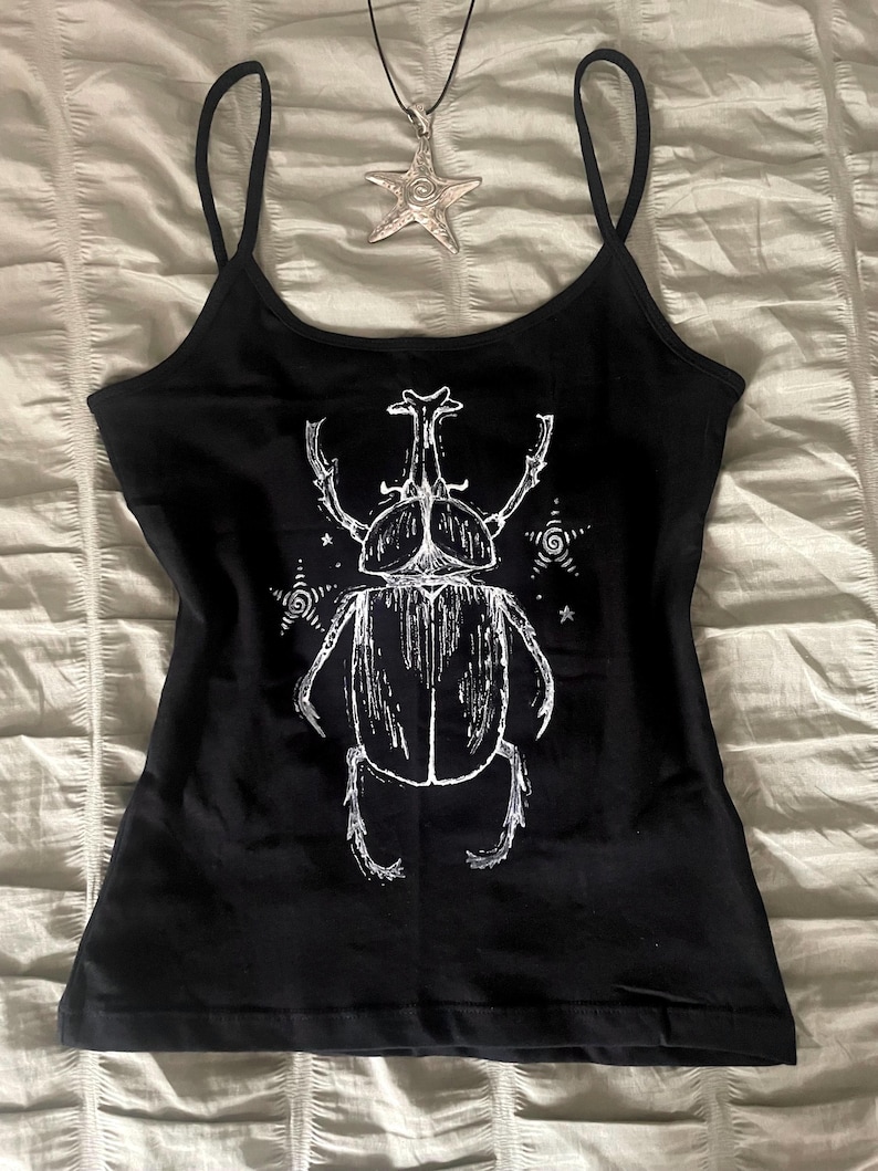 Religious Bugcore Hand-painted Beetle Cami Top - Bugcore Entomology Tank, Alternative ...