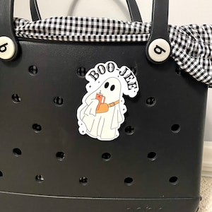 Bogg Bag Charm Bit, Boo-Jee Ghost, bag charm, acrylic bag tag, Halloween Bogg bag accessories, Halloween Bogg tag, Halloween