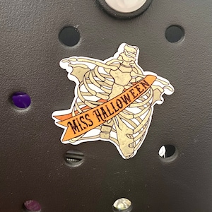 Bogg Bag Charm Bit, Miss Halloween Charm, bag charm, acrylic bag tag, Halloween Bogg bag accessories, Halloween Bogg tag