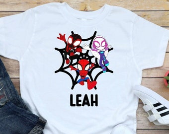 Equipo Spidey / Spidey y sus increíbles amigos / Camisetas personalizadas / Spiderman / Miles Morales / Araña fantasma / Gwen Stacey / Camiseta Spidey