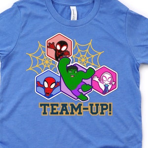 Team Up! | Spidey And His Amazing Friends | Custom shirts | Spiderman | Miles Morales | Ghost Spider | Gwen Stacey | Hulk | Spidey Shirt