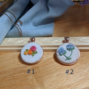 Hand Embroidered Necklace, Floral, Embroidery, Vintage Style