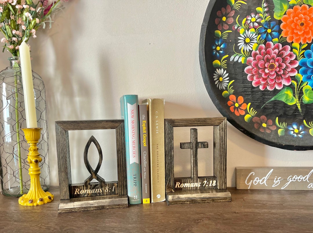 Handmade Wooden Bookends, Custom Gift, Library, Housewarming Gift, Home