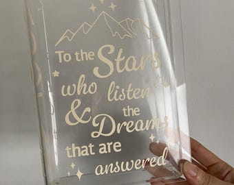 ACOTAR Book Vase – "To the Stars" Quote, Booktok Decor
