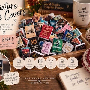 Libros miniatura personalizados / Tu lista de lectura, tarro de libros pendientes y libros para casas de muñecas / Regalo personalizado para amantes de los libros