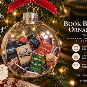 Personalised Mini Book Christmas Bauble Ornament 2026 I Your Year in Books 2026