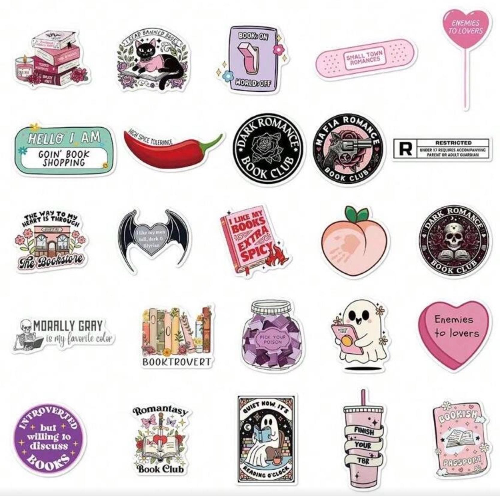 Holographic Romance Book Sticker Pack – Cute & Spicy Bookish Stickers ...