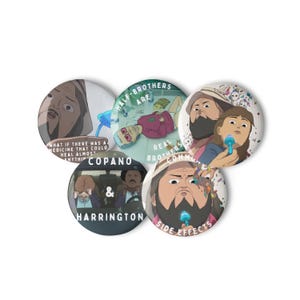 Common Side Effects Button Set (5-Pack) | Adult Swim Fan Merch | Aesthetic Pins for Backpacks, Jackets, & Bags | Cartoon Collectibles