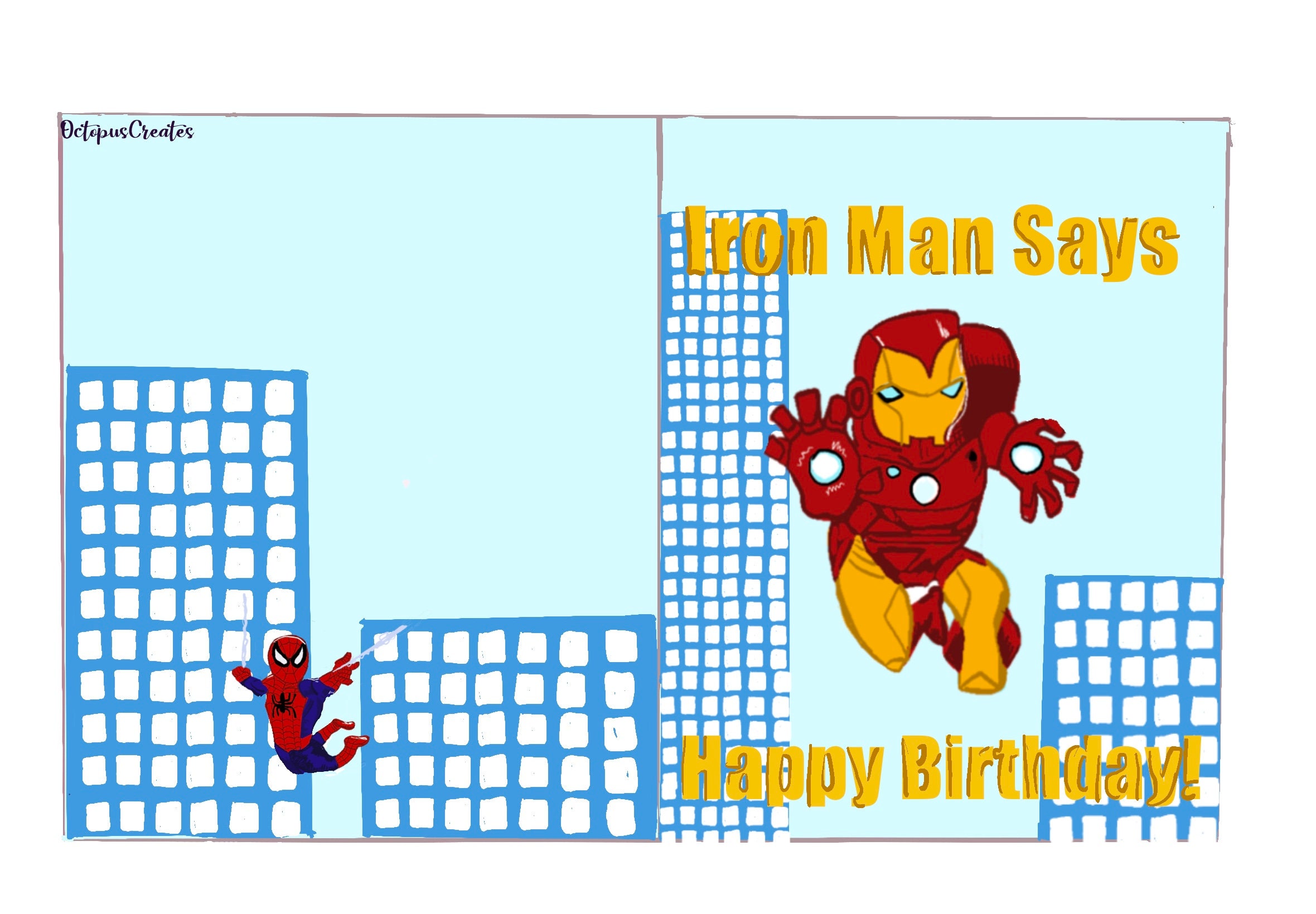 Printable Marvel Iron Man Birthday Card - Etsy