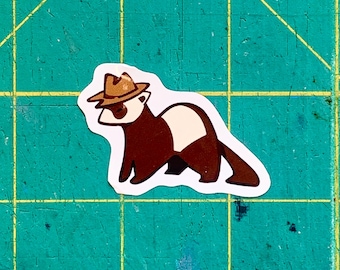 Cowboy Ferret Sticker | Party Rat, Possum, Cowboy Ferret, Rodent, Silly Little Guys