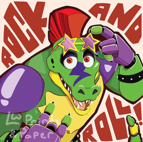 FNAF Security Breach Poster | Montgomery Gator, Glamrock Freddy, Glamrock Chica, or Roxanne Wolf | Five Nights at Freddy's 12x12 inch Poster
