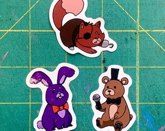 Five Nights at Freddy's Stickers  | Freddy Fazbear, Bonnie the Bunny, Foxy the Pirate
