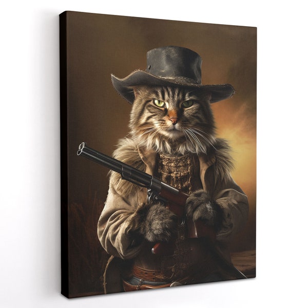 The Outlaw Renaissance Custom Pet Portrait, Pet Art Canvas Poster Print, Funny Pet Gift Custom Art From Photo